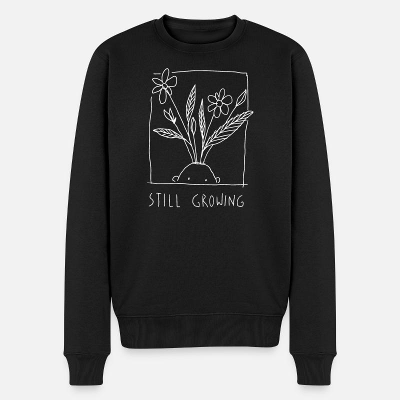 Growing / Wachsen Invert - Männer Premium Bio Pullover - Schwarz