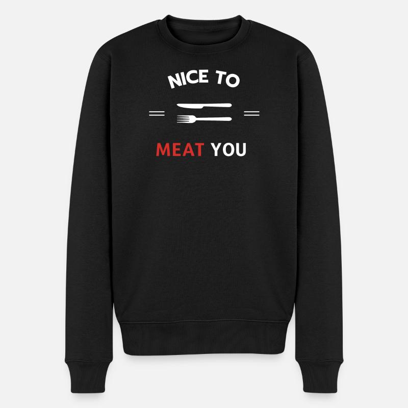 Nice to meat you - Pull Premium bio Homme - noir