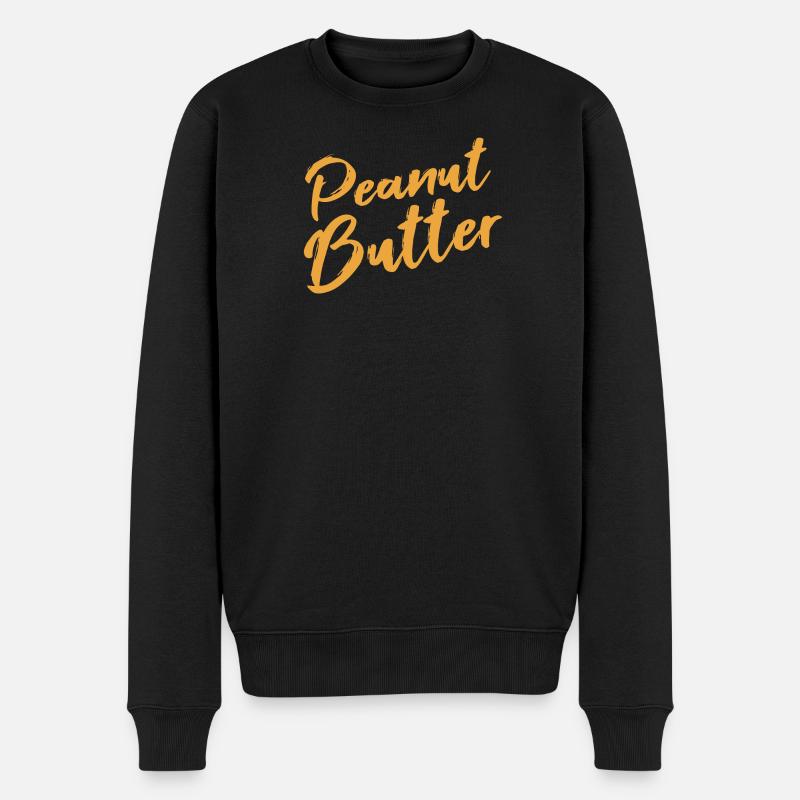 Erdnussbutter - Männer Premium Bio Pullover - Schwarz