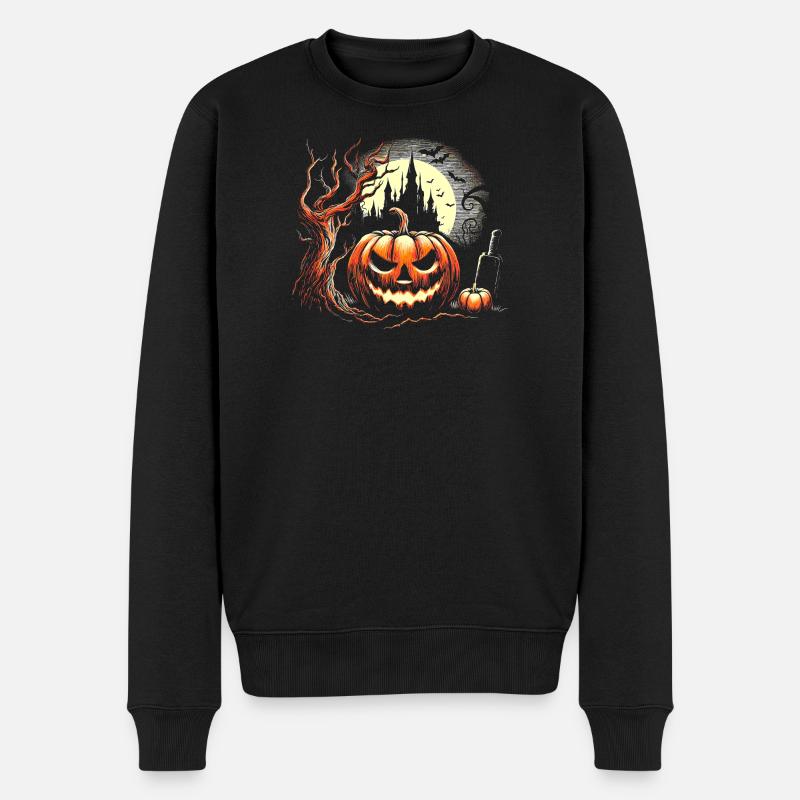 Citrouille d’Halloween - Pull Premium bio Homme - noir