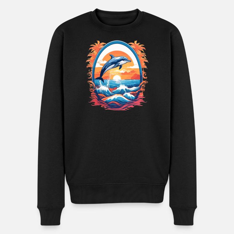 Delfin - Männer Premium Bio Pullover - Schwarz