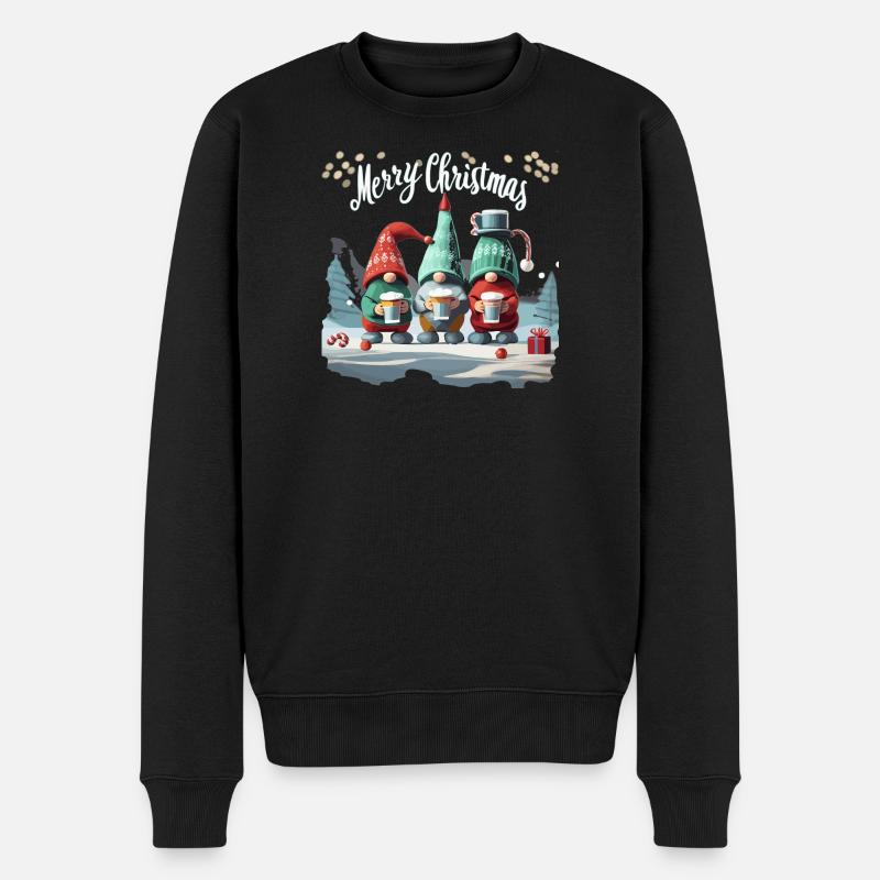 FROHE WEIHNACHTEN - Männer Premium Bio Pullover - Schwarz