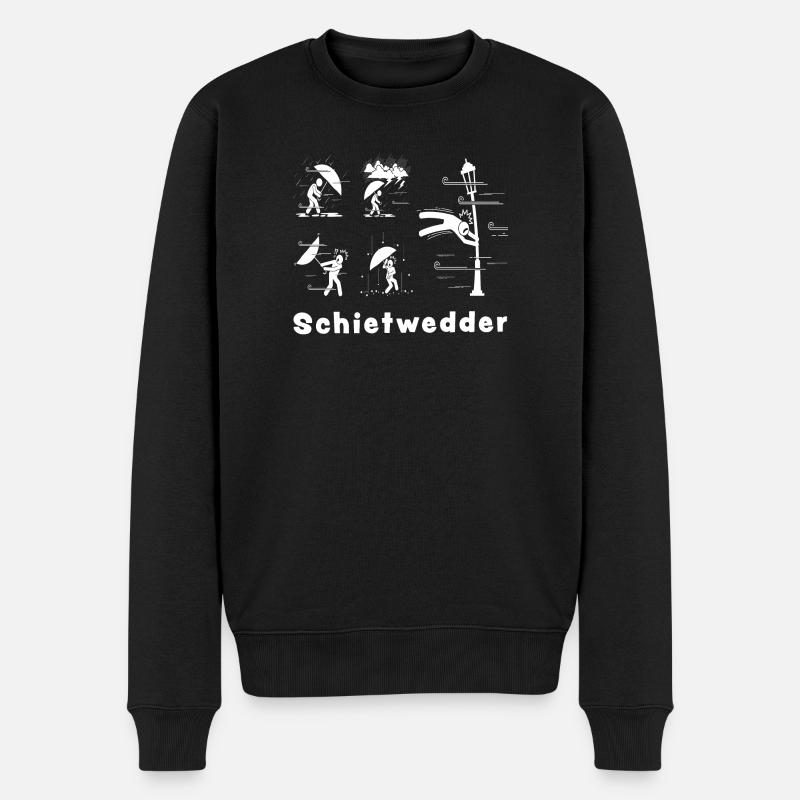 Schietwedder - Männer Premium Bio Pullover - Schwarz