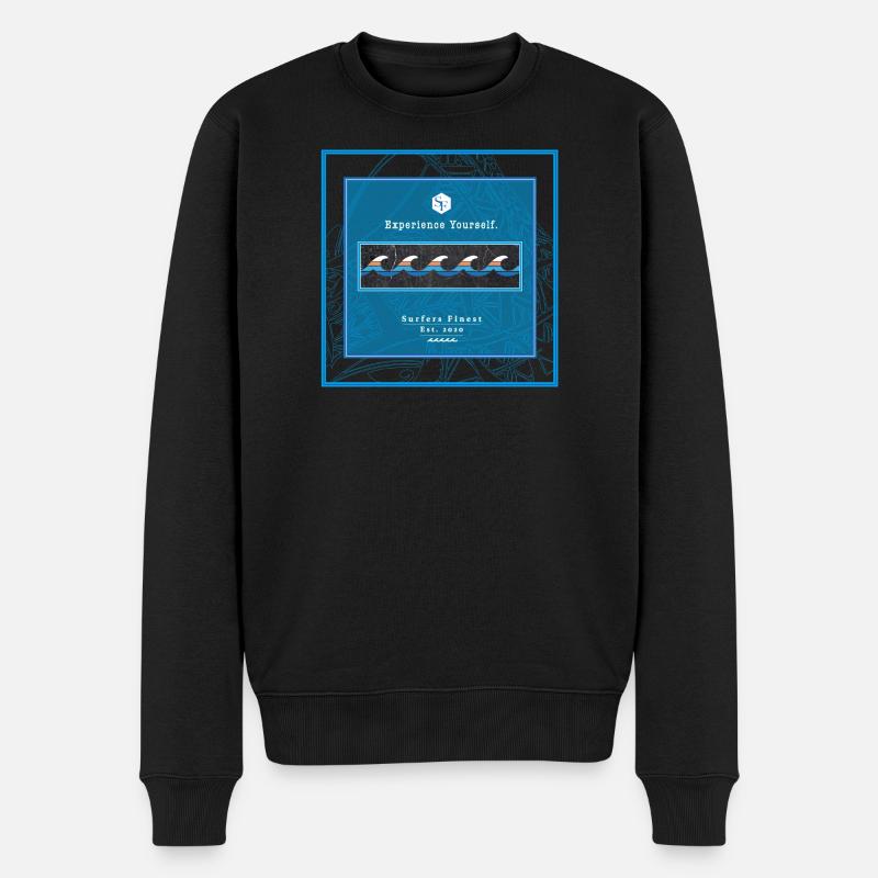 Surf Design Vagues Logo Polynésien - Pull Premium bio Homme - noir