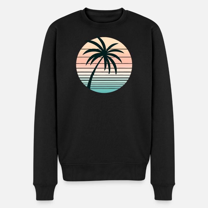 Paume Synthwave - Pull Premium bio Homme - noir