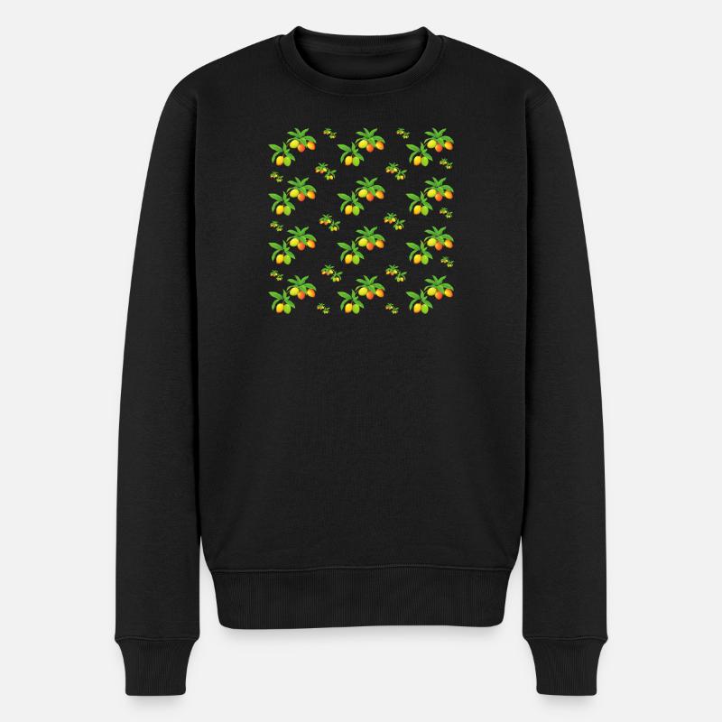 Leckere Mangos - Muster - Männer Premium Bio Pullover - Schwarz