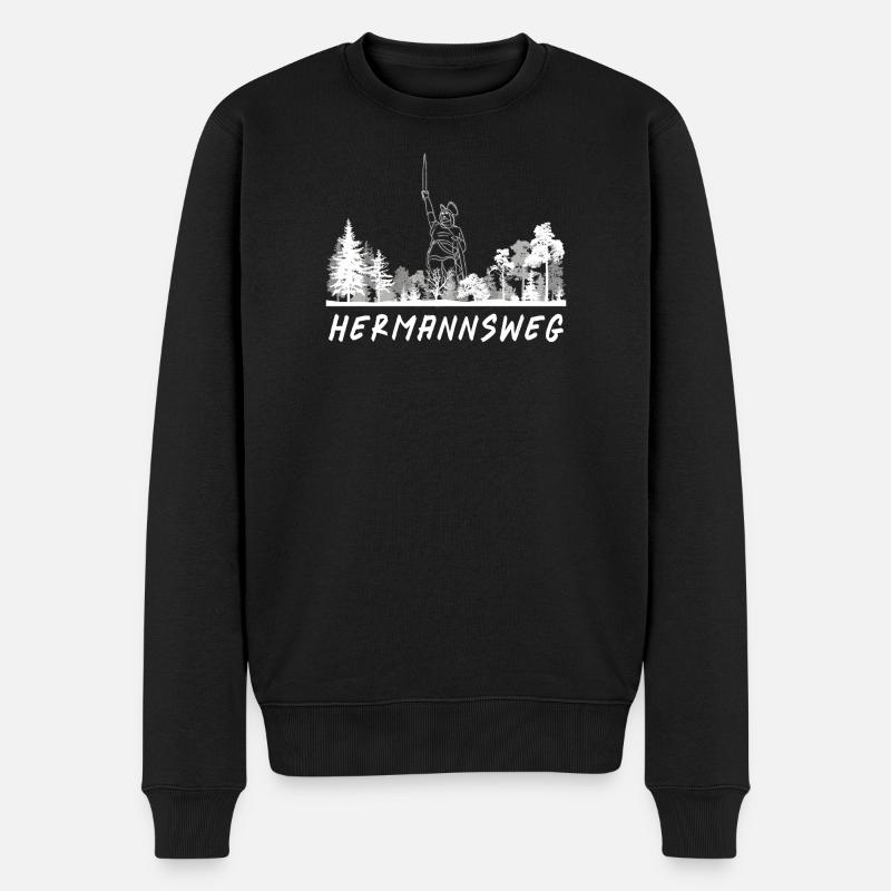 Hermannsweg - Männer Premium Bio Pullover - Schwarz