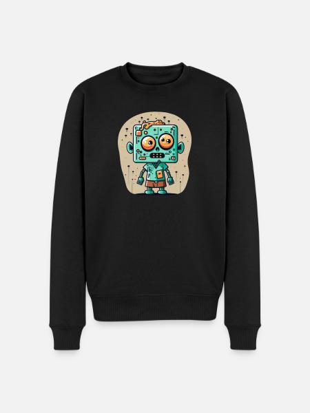 Cute zombie with a square head - Men's Premium Organic Jumper - black