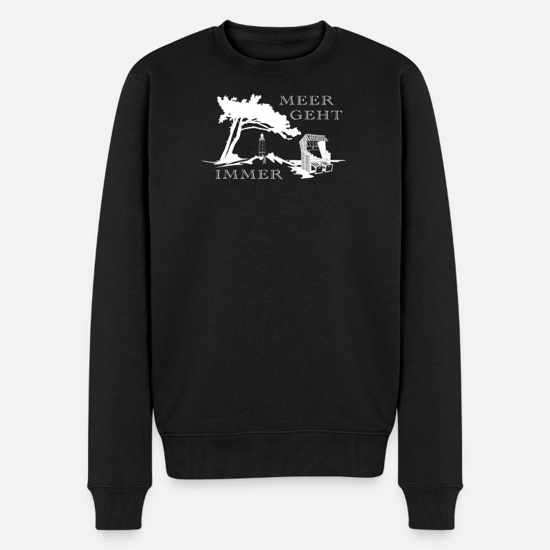 Meer geht immer - Männer Premium Bio Pullover - Schwarz