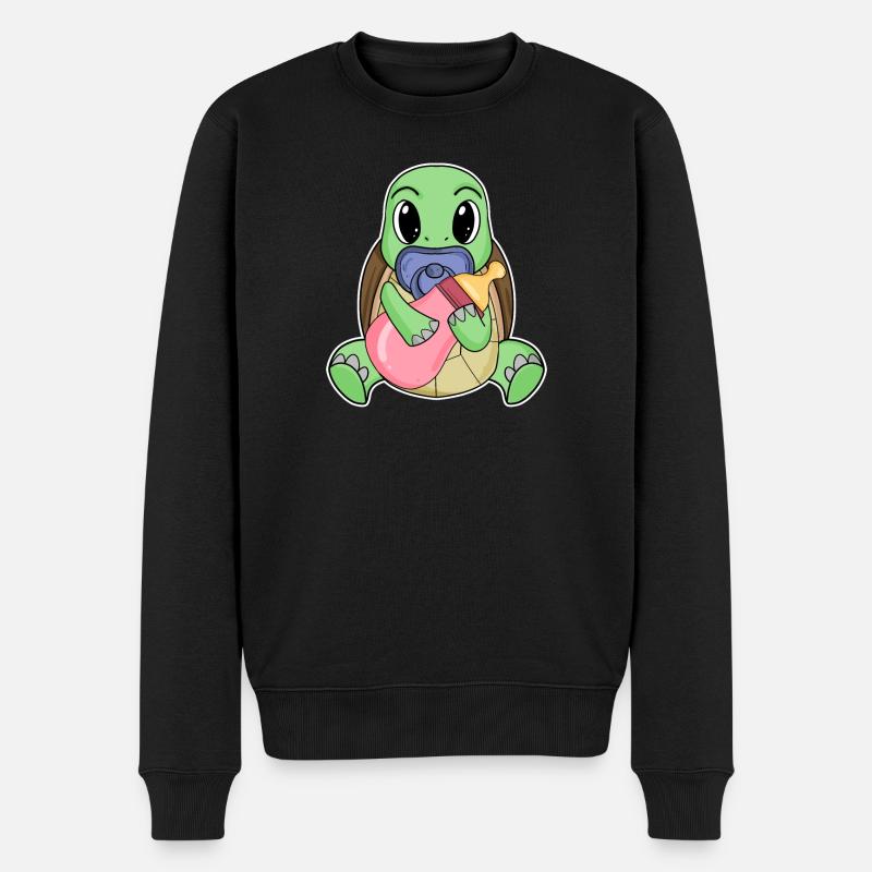 Bébé tortue - Pull Premium bio Homme - noir