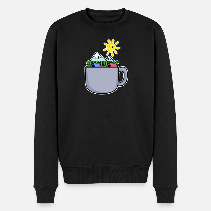 Café Mountain Mountains Summit - Pull Premium bio Homme - noir