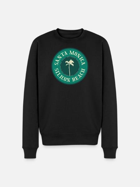 Santa Monica Beach Badge - Männer Premium Bio Pullover - Schwarz