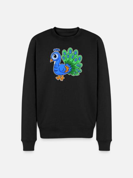 Peacock - Men's Premium Organic Jumper - black