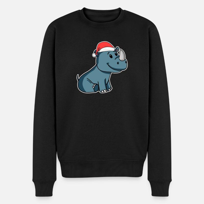 Noël rhinocéros - Pull Premium bio Homme - noir