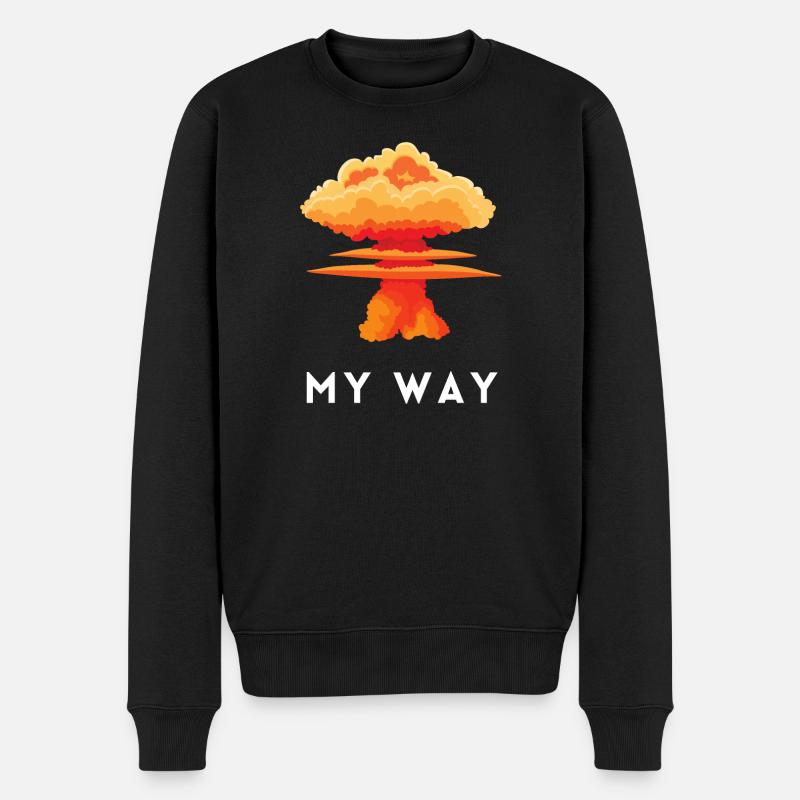 My Way Explosive Sturkopf-Denkmuster-Aussage - Männer Premium Bio Pullover - Schwarz