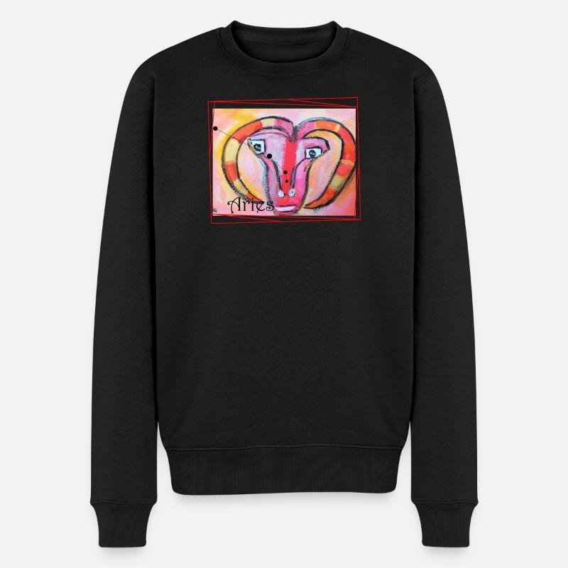 Bélier, Arc-en-ciel, Art céleste - Pull Premium bio Homme - noir
