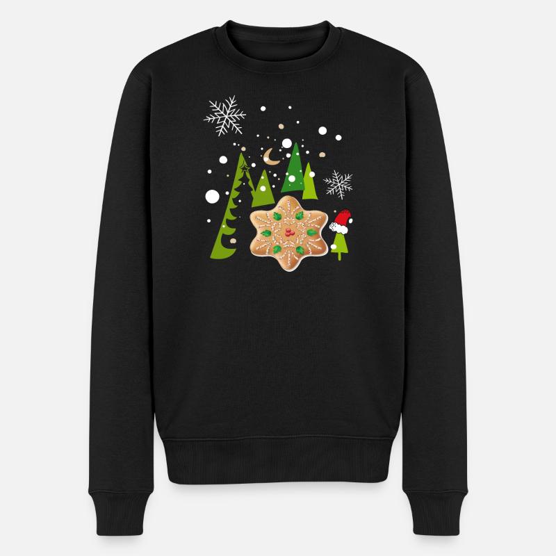 Advent, Pfefferkuchen, Kekse - Männer Premium Bio Pullover - Schwarz