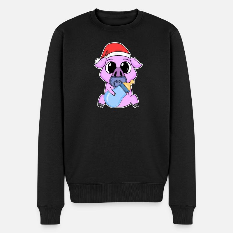 Cochon bébé Noël - Pull Premium bio Homme - noir