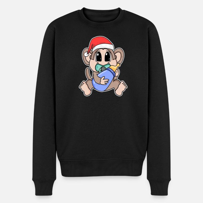 Singe bébé Noël - Pull Premium bio Homme - noir
