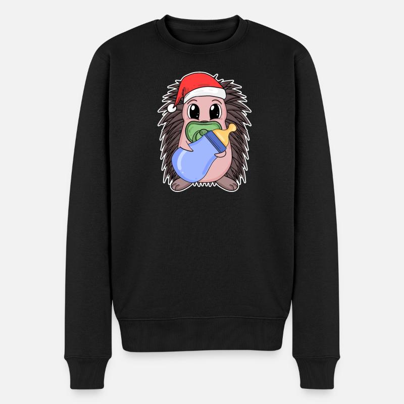 Hérisson bébé Noël - Pull Premium bio Homme - noir