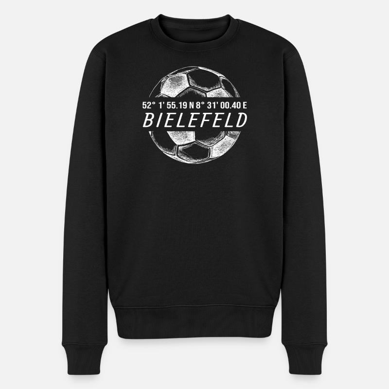 Koordinaten Bielefeld - Männer Premium Bio Pullover - Schwarz