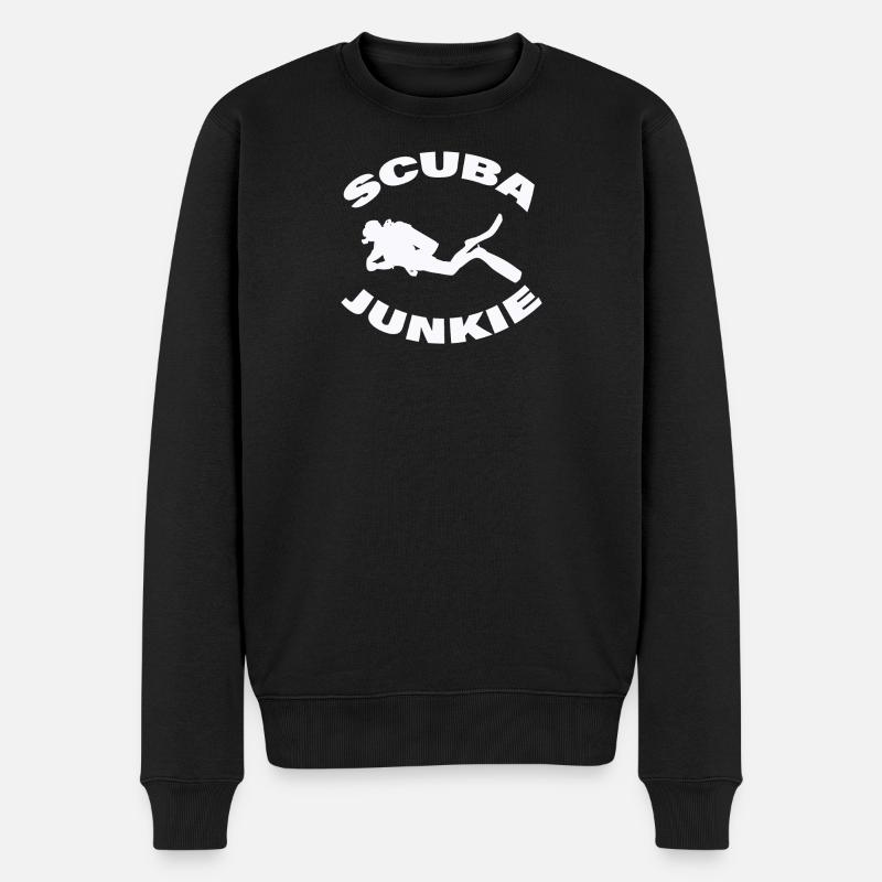 SCUBA JUNKIE - Männer Premium Bio Pullover - Schwarz