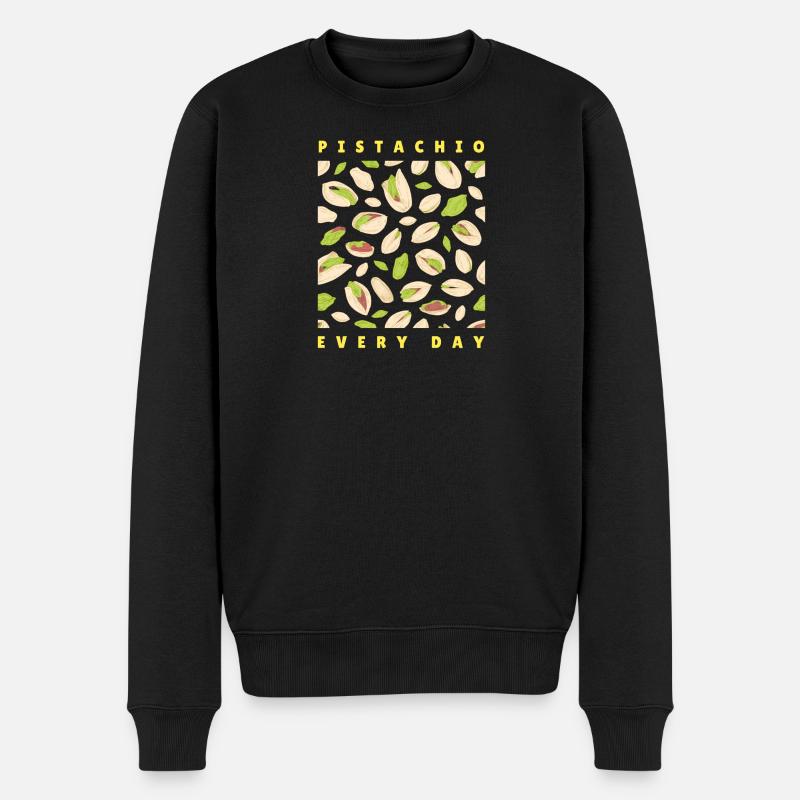 Pistazien-Muster für Bekleidung - Männer Premium Bio Pullover - Schwarz