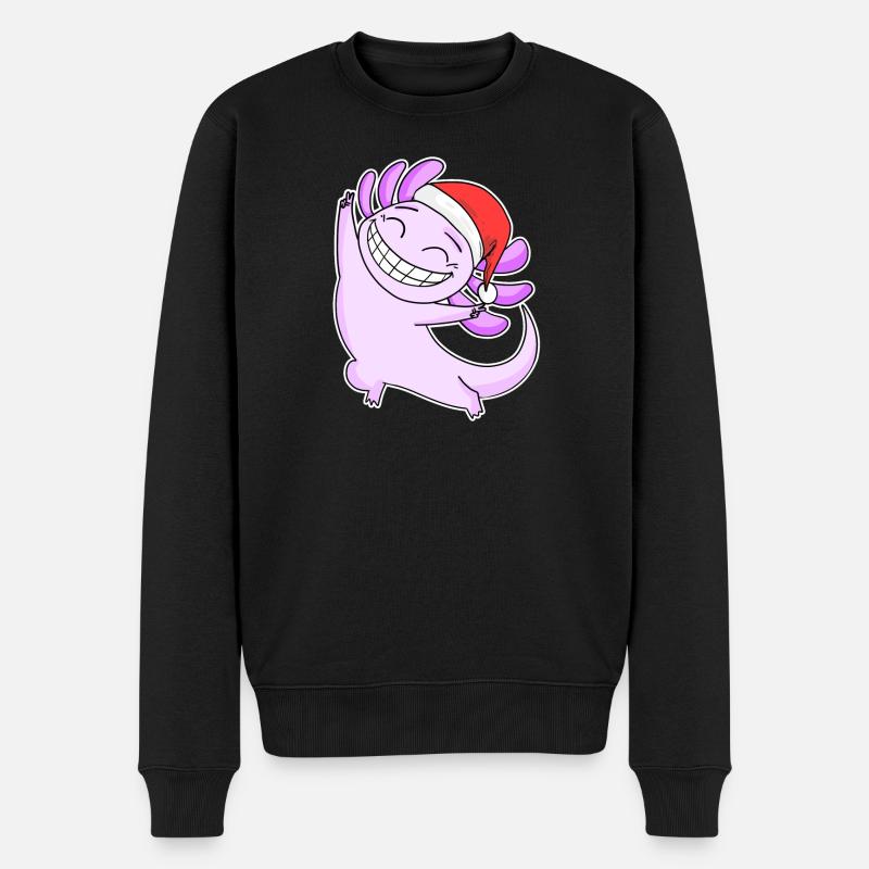 Axolotl Weihnachten - Männer Premium Bio Pullover - Schwarz