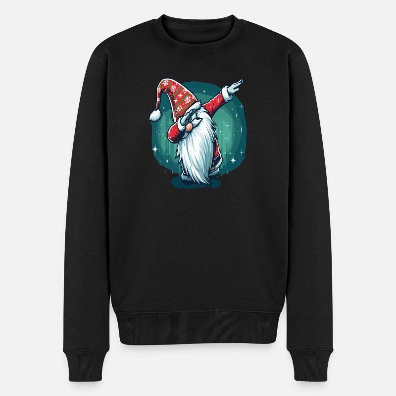 Dabbing Christmas Wichtel - Männer Premium Bio Pullover - Schwarz