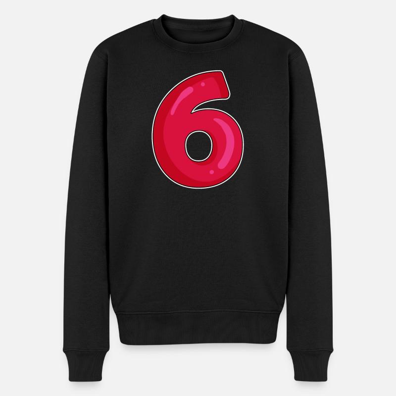 6 - Männer Premium Bio Pullover - Schwarz