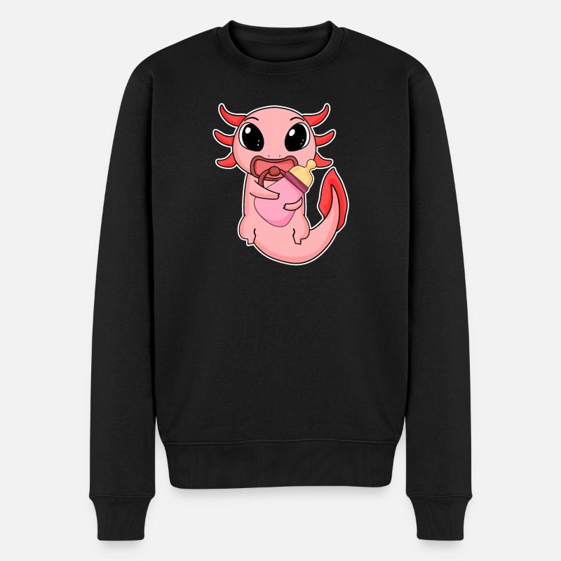 Motif d’axolotl bébé - Pull Premium bio Homme - noir