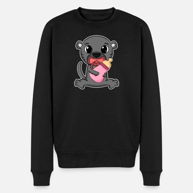 Motif panthère noire bébé - Pull Premium bio Homme - noir