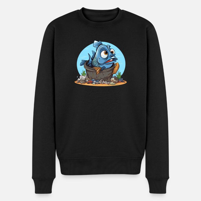 Chemise désespérée de pollution des poissons - Pull Premium bio Homme - noir