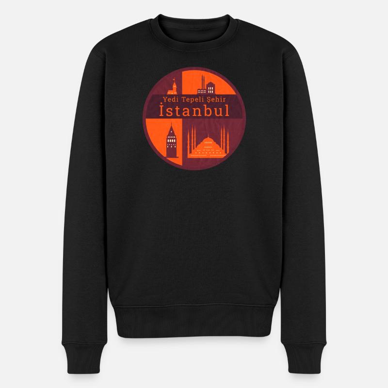 Wahrzeichen von Istanbul - Männer Premium Bio Pullover - Schwarz