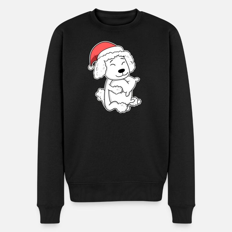 Caniche Chien Animal Noël - Pull Premium bio Homme - noir
