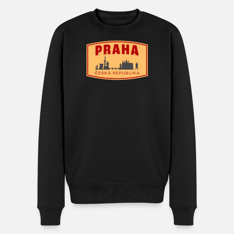 Emblème de la ligne d’horizon de Praha et de la ČR - Pull Premium bio Homme - noir
