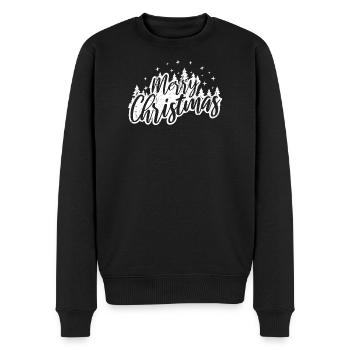 Scénario de joyeux Noël avec des arbres - Pull Premium bio Homme - noir - Devant - Nico (187cm)