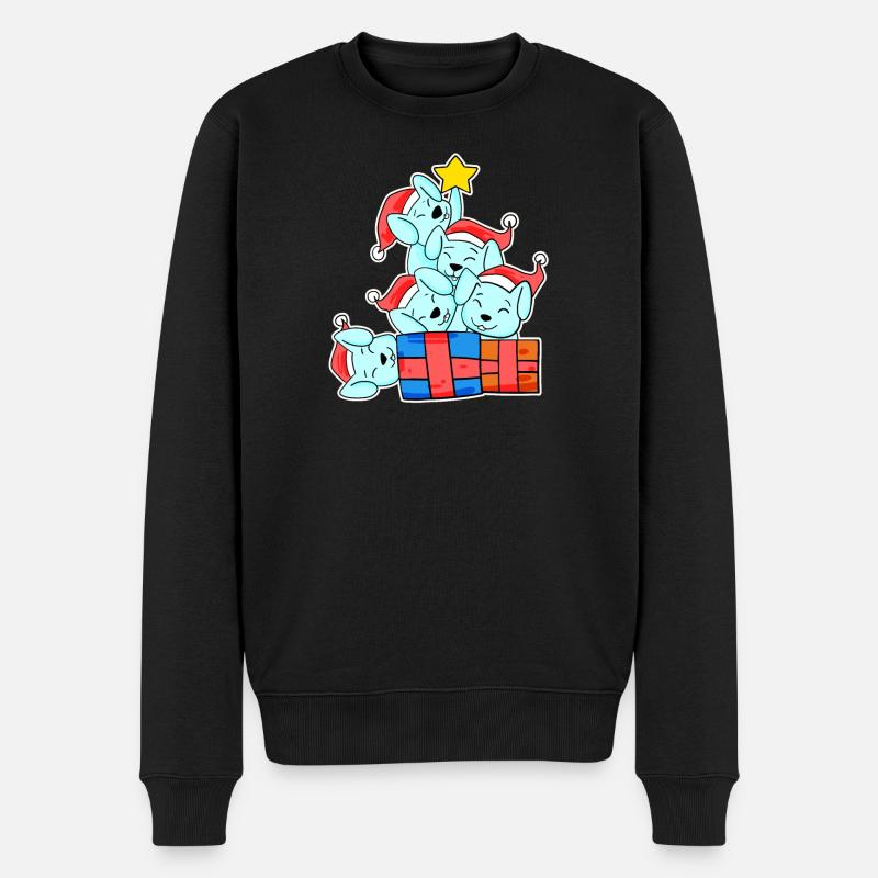 Kaninchen Weihnachtsbaum Weihnachten - Männer Premium Bio Pullover - Schwarz