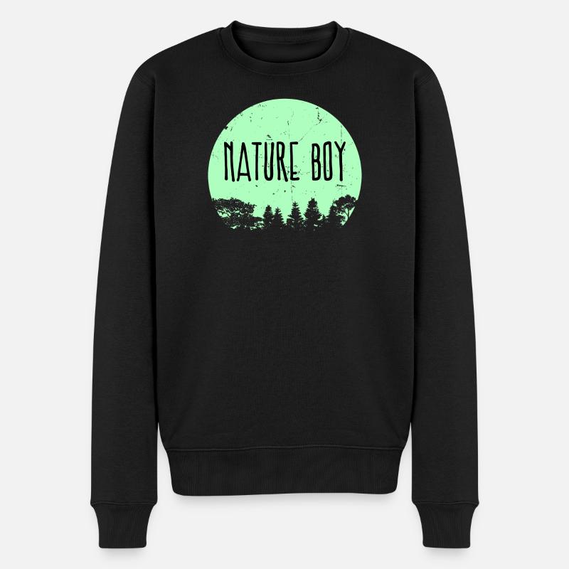 Campingplatz Natur Statement Wanderer Camping - Männer Premium Bio Pullover - Schwarz