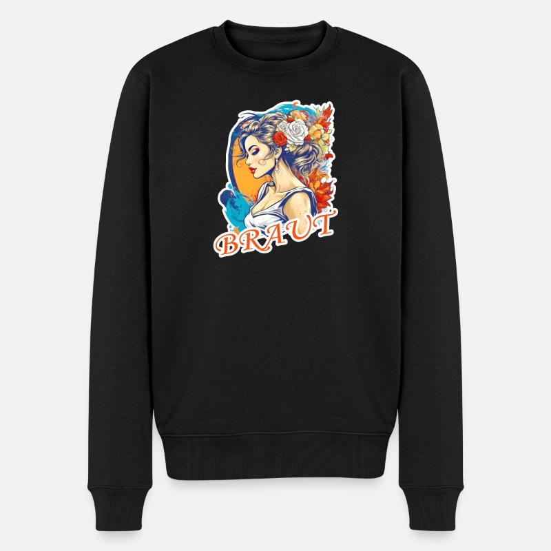 Braut - Männer Premium Bio Pullover - Schwarz