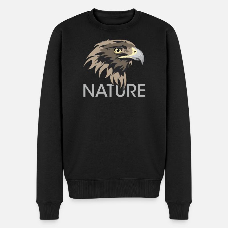 Natur Adler Symbol icon Tiere Logo Illustration - Männer Premium Bio Pullover - Schwarz