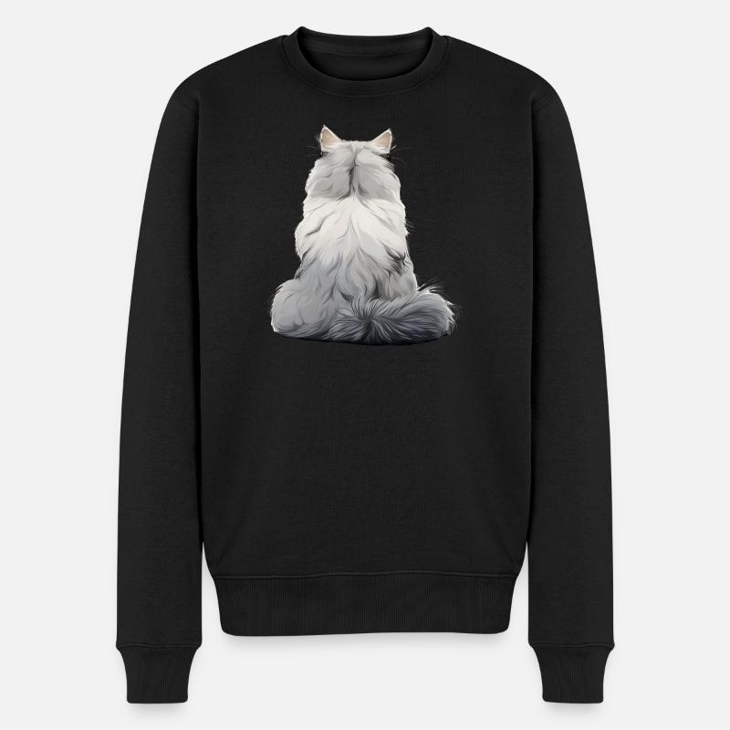 Perserkatze - Männer Premium Bio Pullover - Schwarz