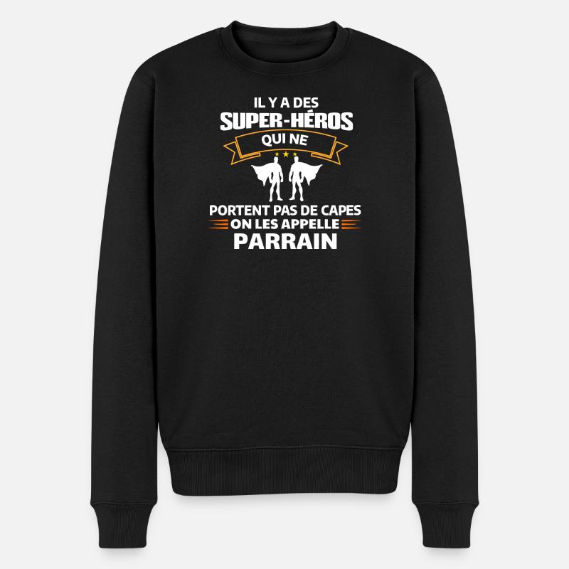Citations de Super-Héros Amusantes - Pull Premium bio Homme - noir