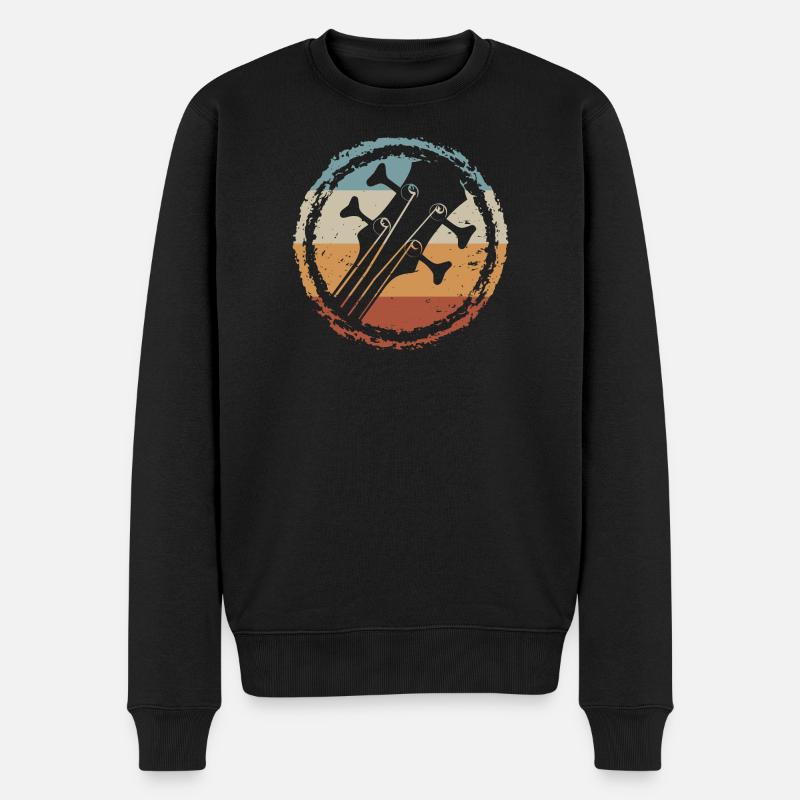 Sunset Guitar Circle - Männer Premium Bio Pullover - Schwarz