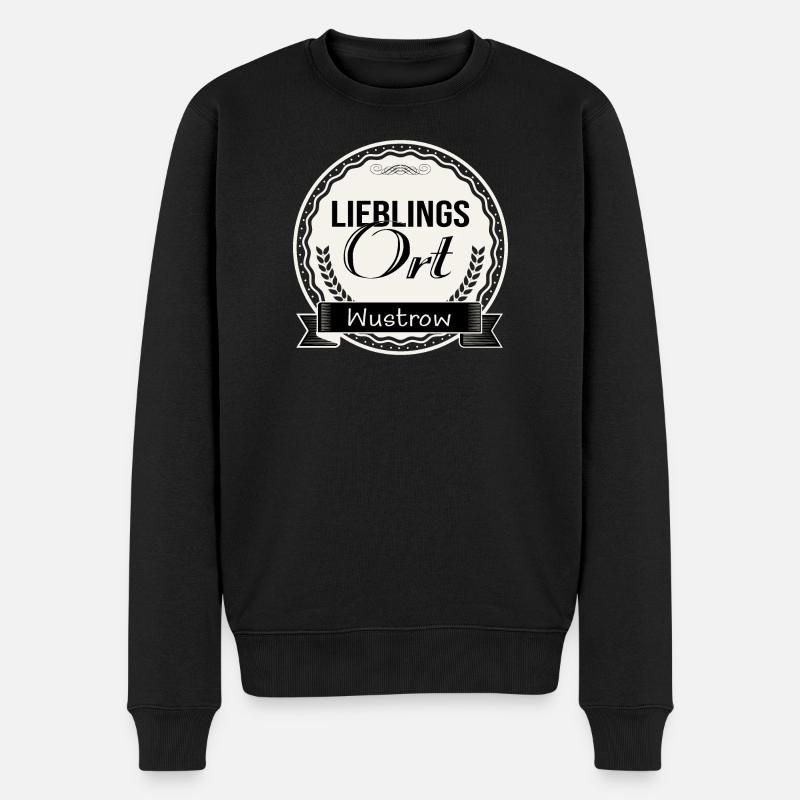 Lieblingsort Wustrow - Männer Premium Bio Pullover - Schwarz