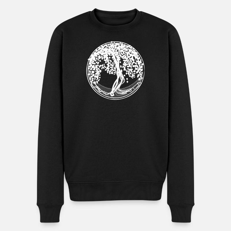 Kreisbaum Silhouetten - Männer Premium Bio Pullover - Schwarz