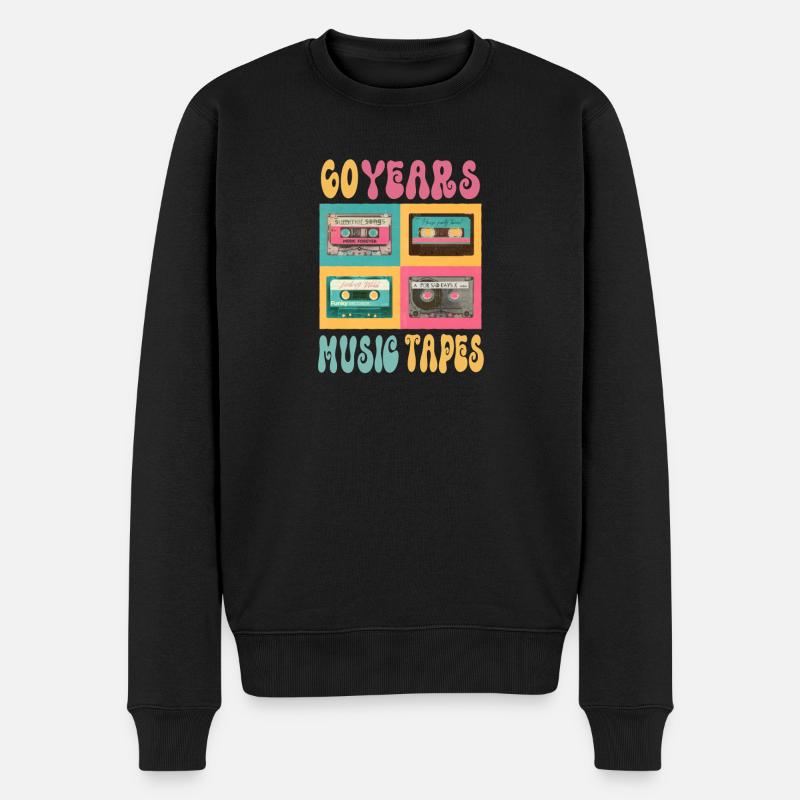 60 ans de cassette musicale anniversaire rétro nostalgie 1963 - Pull Premium bio Homme - noir