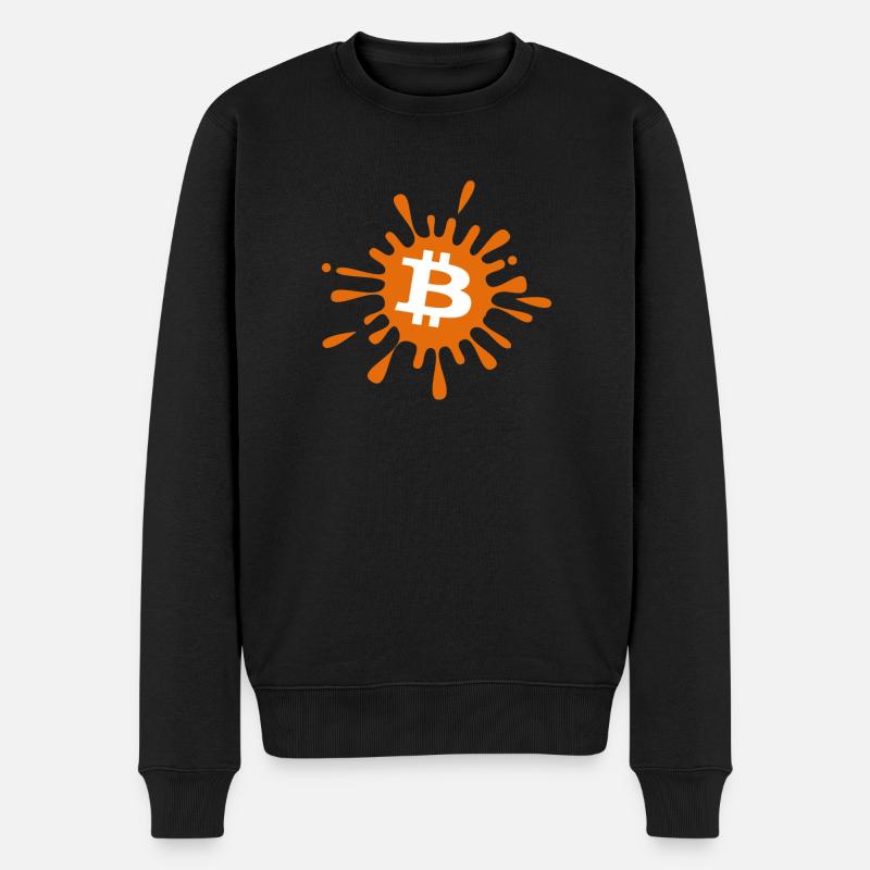Bitcoin Crypto Cryptocurrency Splash - Männer Premium Bio Pullover - Schwarz
