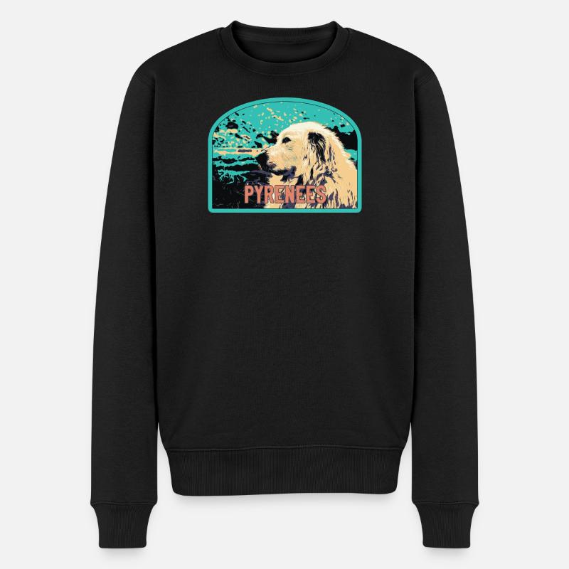 Pyrenäen-Schäferhund-Aufnäher: Berggefährte - Männer Premium Bio Pullover - Schwarz