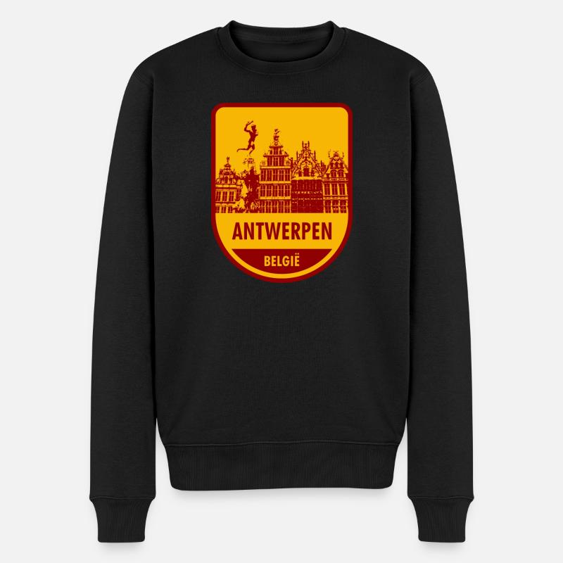 Antwerpen België - Männer Premium Bio Pullover - Schwarz